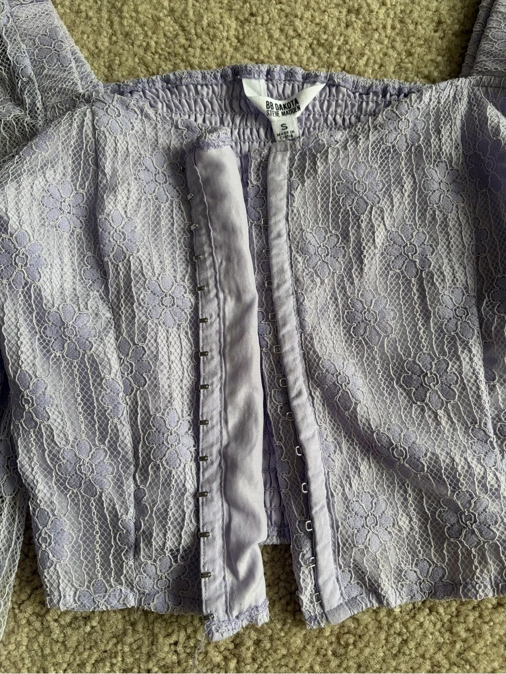 BB Dakota Sheet To Streets purple bohemian boho blouse Top size small NWT